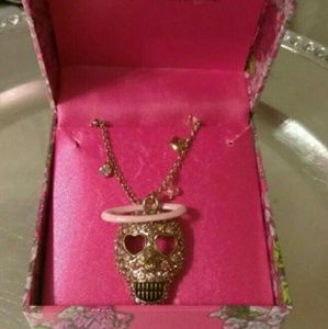 Betsy Johnson Bling Skull Necklace